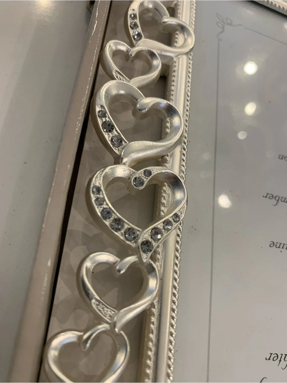 Open Heart Double 5x7 Metal Photo Frame Silver Hearts, Love, Wedding NEW